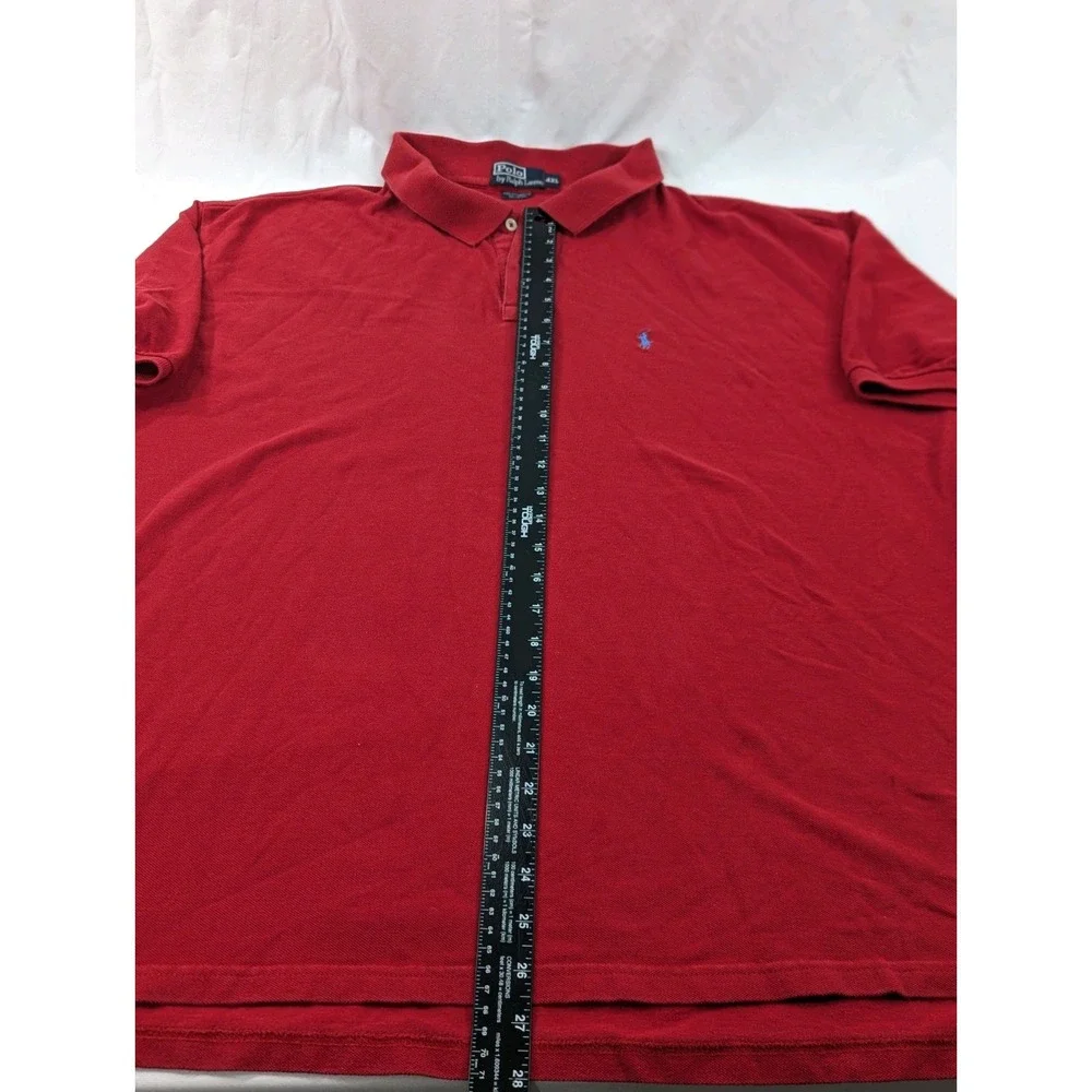 Vintage Ralph‎ Lauren Polo Shirt Mens 4XL Red Pique Cotton RL06 Mens